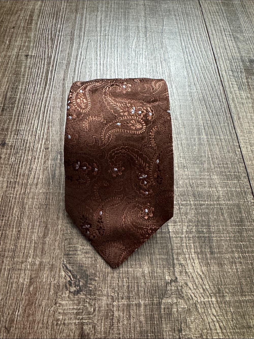 Valentino Brown Paisley Silk Tie